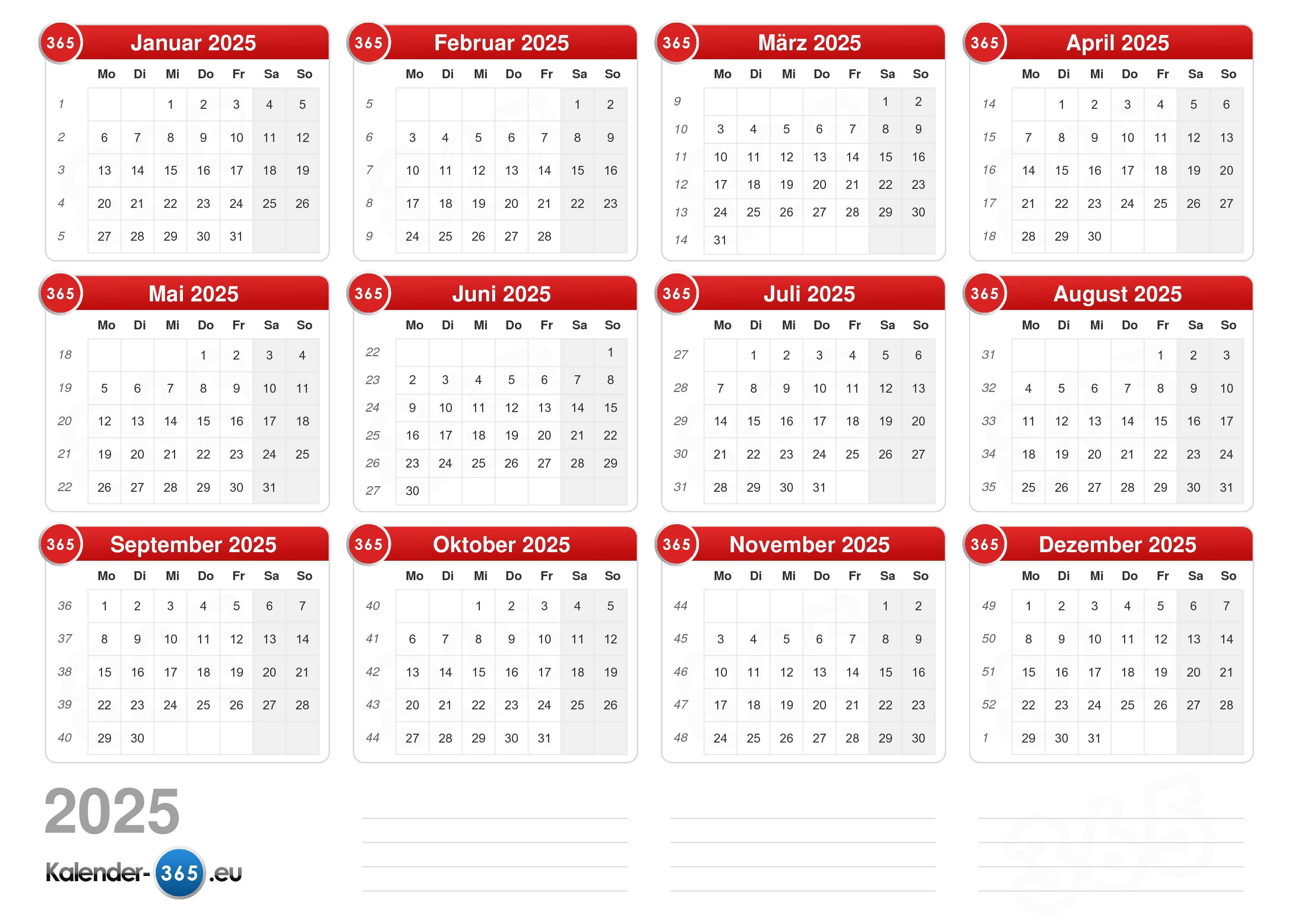 Kalender 2025