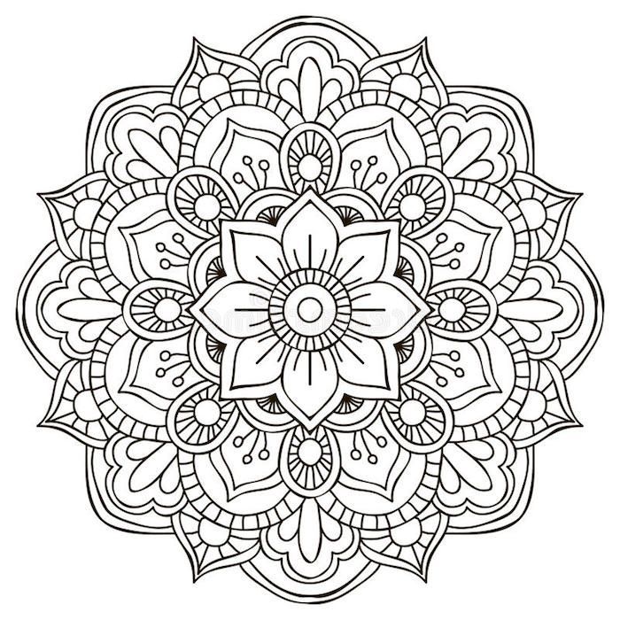 a black and white drawing of a flower on a white background royalty