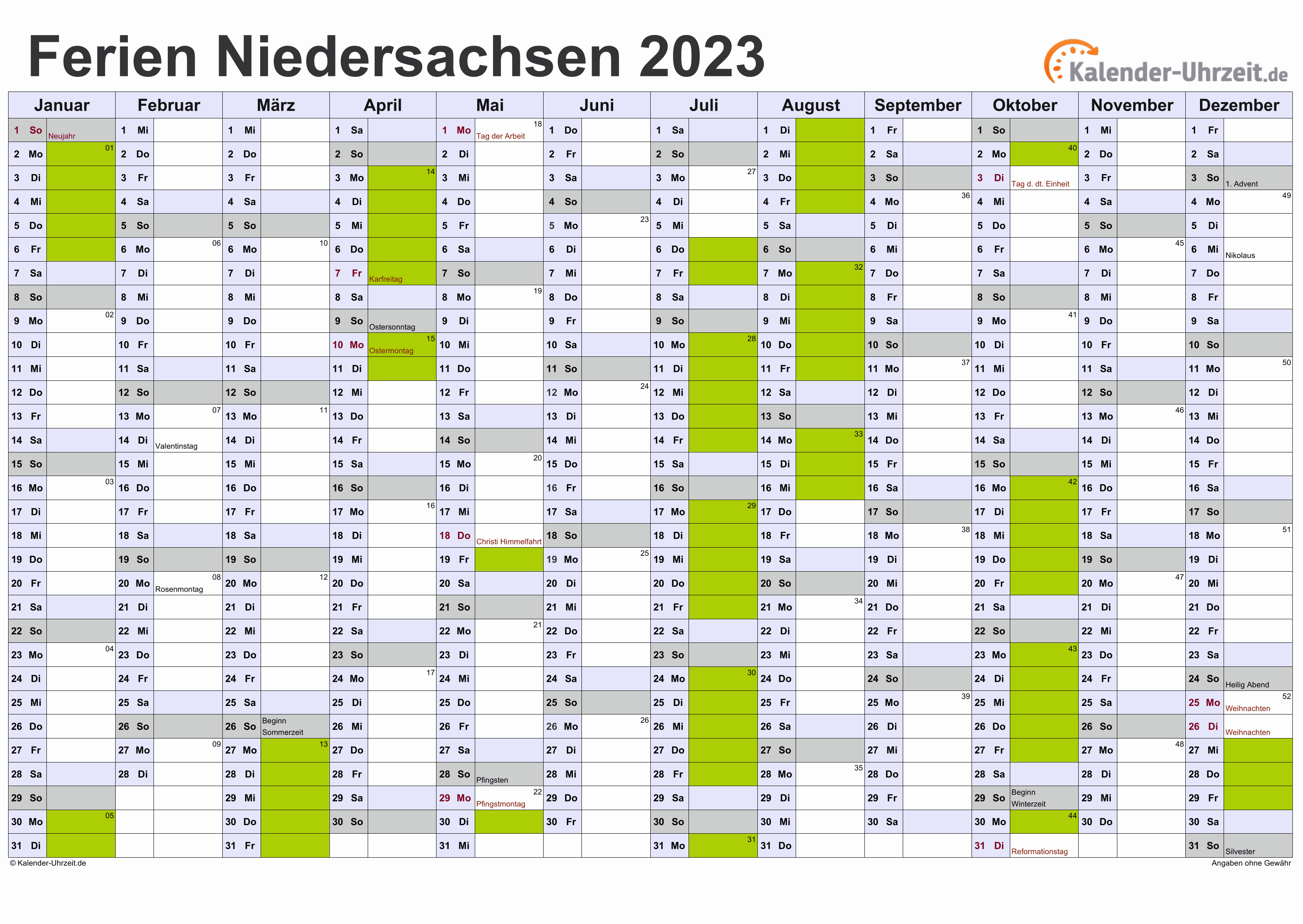 Kalender 2024 Ferien Niedersachsen New Amazing Review of - School